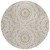 8' Taupe Khaki And Ivory Round Floral Medallion Washable Indoor Outdoor Area Rug