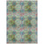 9' X 12' Blue And Green Floral Medallion Washable Indoor Outdoor Area Rug