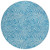 8' Teal Blue And Ivory Round Abstract Washable Indoor Outdoor Area Rug - 880016526608