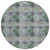 8' X 8' Purple and Green Round Floral Medallion Washable Non Skid Indoor Outdoor Area Rug