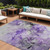 10' X 14' Purple Abstract Washable Non Skid Indoor Outdoor Area Rug Transitional Style - Purple Color