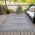 8' X 10' Gray And Silver Striped Washable Indoor Outdoor Area Rug - Gray, Silver