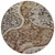 8' Brown Beige And Tan Round Floral Medallion Washable Indoor Outdoor Area Rug - 606114934332