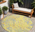 8' Yellow Purple And Green Round Abstract Washable Indoor Outdoor Area Rug