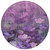 8' Purple Eggplant And Lavender Round Floral Washable Indoor Outdoor Area Rug