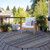 8' Taupe Purple And Blue Round Striped Washable Indoor Outdoor Area Rug