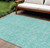 9' X 12' Teal Blue And Ivory Floral Washable Indoor Outdoor Area Rug