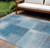 9' X 12' Denim Blue And Navy Blue Abstract Washable Indoor Outdoor Area Rug Transitional Style - Denim Blue, Navy Blue Color
