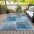 9' X 12' Denim Blue And Navy Blue Abstract Washable Indoor Outdoor Area Rug Transitional Style - Denim Blue, Navy Blue Color