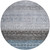8' Blue Gray And Charcoal Round Southwestern Washable Indoor Outdoor Area Rug