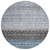 8' Blue Gray And Charcoal Round Southwestern Washable Indoor Outdoor Area Rug