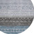 8' Blue Gray And Charcoal Round Southwestern Washable Indoor Outdoor Area Rug
