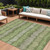 8' X 10' Olive Green And Gray Striped Washable Indoor Outdoor Area Rug - 608219242930