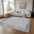 10' X 14' Taupe Beige And Blue Geometric Washable Indoor Outdoor Area Rug