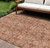 10' X 14' Terra Cotta And Copper Floral Washable Indoor Outdoor Area Rug
