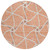 8' Salmon And Ivory Round Geometric Washable Indoor Outdoor Area Rug - Salmon, Ivory