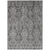 8' X 10' Gray And Pewter Damask Washable Indoor Outdoor Area Rug