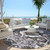 8' Purple And Charcoal Round Damask Washable Indoor Outdoor Area Rug
