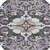 8' Purple And Charcoal Round Damask Washable Indoor Outdoor Area Rug