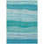 10' X 14' Sky Blue Teal Blue And Aqua Striped Washable Indoor Outdoor Area Rug