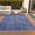 10' X 14' Denim Blue And Sky Blue Patchwork Washable Indoor Outdoor Area Rug