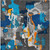 10' X 14' Charcoal Copper And Teal Blue Abstract Washable Indoor Outdoor Area Rug