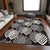 9' X 12' Black Silver And Charcoal Floral Washable Indoor Outdoor Area Rug