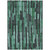 8' X 10' Sage Teal Blue And Emerald Striped Washable Indoor Outdoor Area Rug