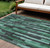8' X 10' Sage Teal Blue And Emerald Striped Washable Indoor Outdoor Area Rug