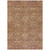 9' X 12' Brown And Tan Damask Washable Indoor Outdoor Area Rug