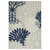 10' X 13' Ivory And Navy Floral Non Skid Indoor Outdoor Area Rug - 606114454373