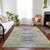 10' X 14' Beige Tan And Taupe Striped Washable Indoor Outdoor Area Rug