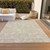 8' X 10' Beige Tan And Ivory Floral Washable Indoor Outdoor Area Rug - Beige, Tan, Ivory