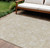 8' X 10' Beige Tan And Ivory Floral Washable Indoor Outdoor Area Rug - Beige, Tan, Ivory