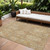 8' X 10' Khaki And Brown Damask Washable Indoor Outdoor Area Rug