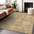 8' X 10' Khaki And Brown Damask Washable Indoor Outdoor Area Rug