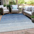 9' X 12' Blue And Gray Ombre Washable Indoor Outdoor Area Rug