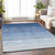 9' X 12' Blue And Gray Ombre Washable Indoor Outdoor Area Rug