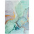 9' X 12' Teal Abstract Washable Non Skid Indoor Outdoor Area Rug Transitional Style - Teal Blue Color
