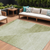 9' X 12' Sage And Artichoke Green Abstract Washable Indoor Outdoor Area Rug