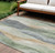 8' X 10' Artichoke Green And Gray Abstract Washable Indoor Outdoor Area Rug