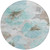 8' Teal Blue And Aqua Round Floral Washable Indoor Outdoor Area Rug