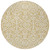 8' Gold And Beige Round Damask Washable Indoor Outdoor Area Rug