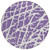 8' Purple And White Round Abstract Washable Indoor Outdoor Area Rug
