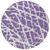 8' Purple And White Round Abstract Washable Indoor Outdoor Area Rug