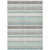 10' X 14' Teal Blue And Gray Striped Washable Indoor Outdoor Area Rug - Teal Blue, Gray