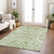 9' X 12' Artichoke Green And Ivory Animal Print Washable Indoor Outdoor Area Rug
