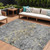 8' X 10' Gray Silver And Charcoal Geometric Washable Indoor Outdoor Area Rug Transitional Style - Gray, Silver, Charcoal Color
