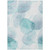 9' X 12' Teal and Ivory Abstract Washable Non Skid Indoor Outdoor Area Rug