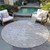 8' Taupe Beige And Ivory Round Abstract Washable Indoor Outdoor Area Rug Transitional Style - Taupe, Beige, Ivory Color